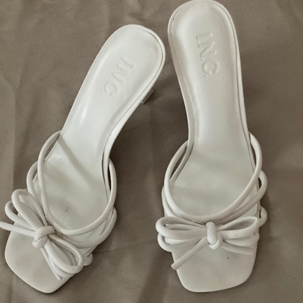 INC white sandals with bow